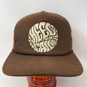 Howler Brothers 3 Stripe Snapback Trucker Hat Brown Wavy Font Heed The Call